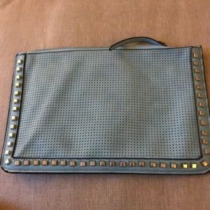 Light blue zippered clutch